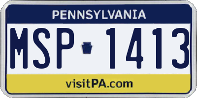 PA license plate MSP1413