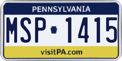 PA license plate MSP1415