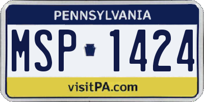 PA license plate MSP1424