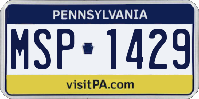 PA license plate MSP1429