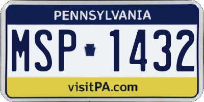 PA license plate MSP1432
