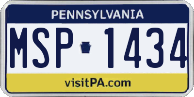 PA license plate MSP1434