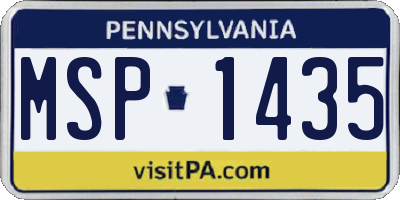 PA license plate MSP1435