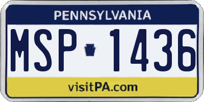 PA license plate MSP1436
