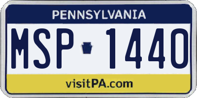 PA license plate MSP1440