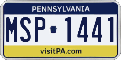 PA license plate MSP1441