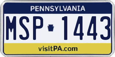 PA license plate MSP1443