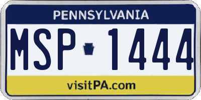 PA license plate MSP1444