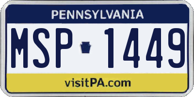 PA license plate MSP1449