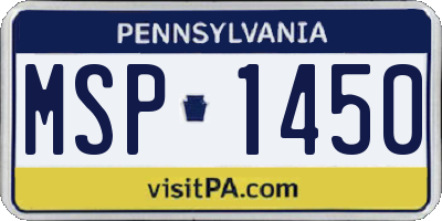 PA license plate MSP1450