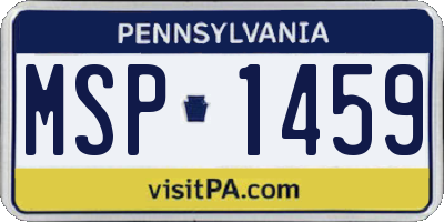 PA license plate MSP1459