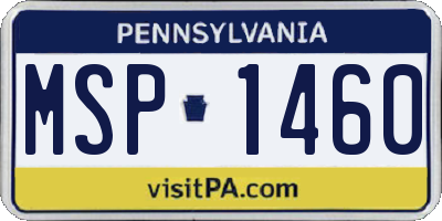 PA license plate MSP1460
