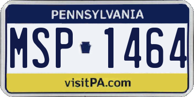 PA license plate MSP1464