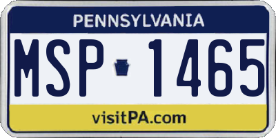 PA license plate MSP1465
