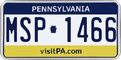 PA license plate MSP1466