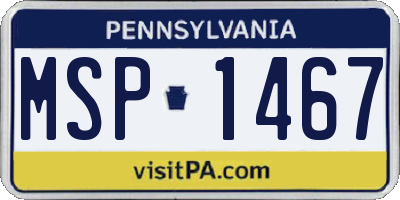 PA license plate MSP1467