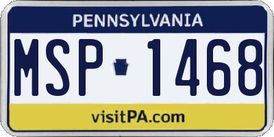 PA license plate MSP1468