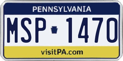 PA license plate MSP1470