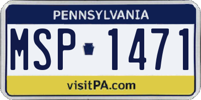 PA license plate MSP1471