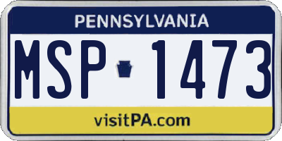 PA license plate MSP1473