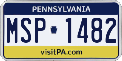 PA license plate MSP1482