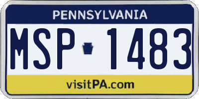 PA license plate MSP1483