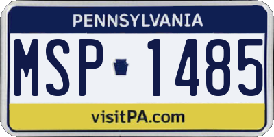 PA license plate MSP1485