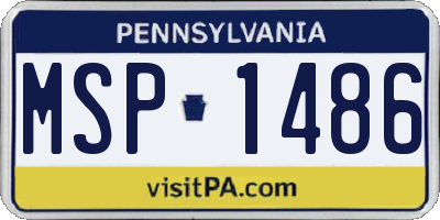 PA license plate MSP1486