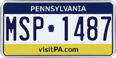 PA license plate MSP1487