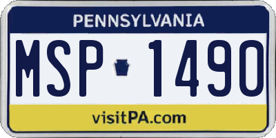 PA license plate MSP1490