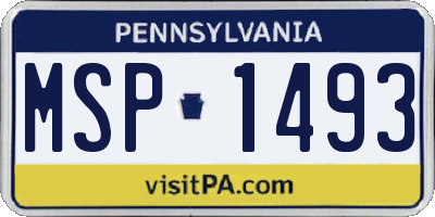 PA license plate MSP1493