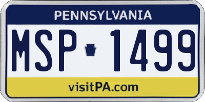 PA license plate MSP1499