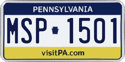 PA license plate MSP1501