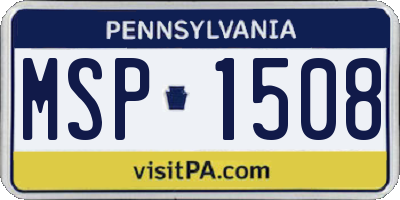 PA license plate MSP1508