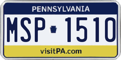PA license plate MSP1510
