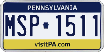 PA license plate MSP1511