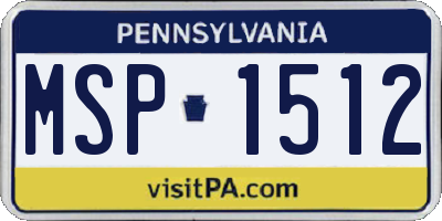 PA license plate MSP1512