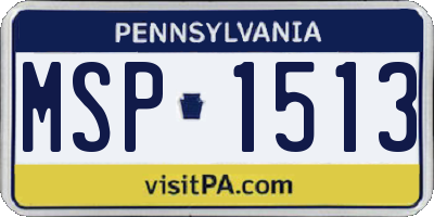 PA license plate MSP1513