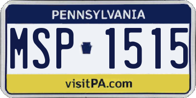 PA license plate MSP1515