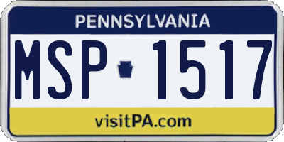PA license plate MSP1517