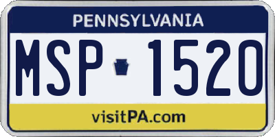 PA license plate MSP1520