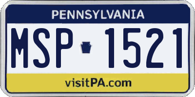 PA license plate MSP1521
