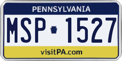 PA license plate MSP1527
