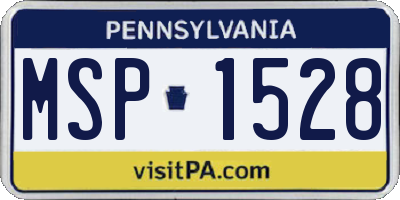 PA license plate MSP1528