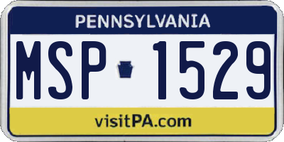 PA license plate MSP1529