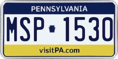 PA license plate MSP1530