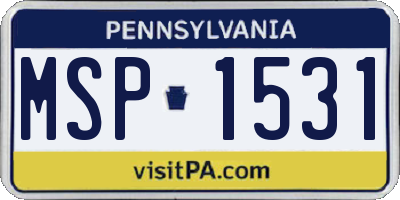 PA license plate MSP1531
