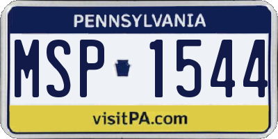 PA license plate MSP1544