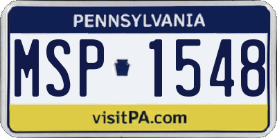 PA license plate MSP1548