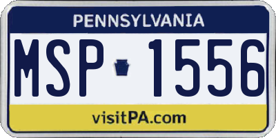 PA license plate MSP1556